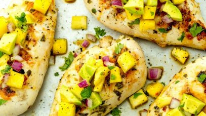 Pollo a la piña a la parrilla