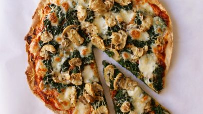 Pizza de Champiñones y Espinacas